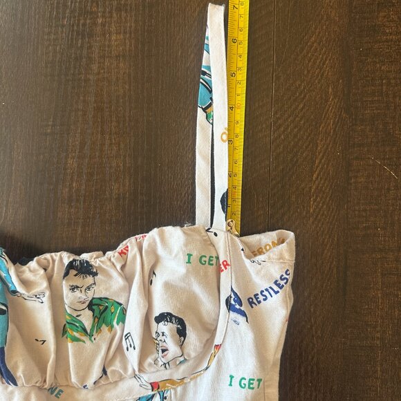 Bernie Dexter Rockabilly Idol Dress Elvis Print Cotton Fit and Flare Size S - Picture 4 of 7